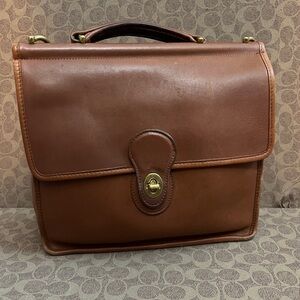 Vintage Coach British Tan Willis Top Handle Bag- No strap No hangtag/chain